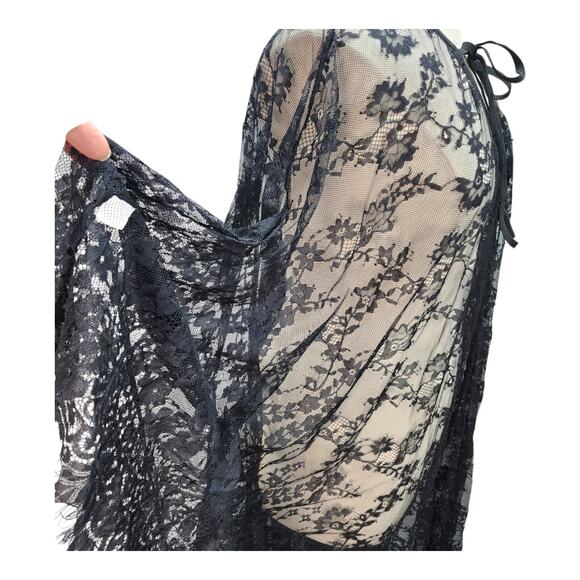 Lace Maxi Cover-Up Women Boho Sheer Batwing Sleeve Fringe Kimono Sexy Festival C - Picture 4 of 11